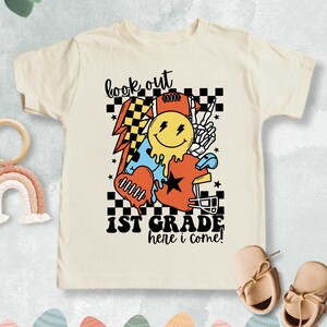 Look Out First Grade Here I Come Shirt, Custom School Shirt, Kids Back To School Shirt, 1st Grade Kids Shirt,Kids Gift,1st Day Of School Tee