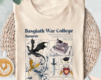 Basgiath War College Shirt, Dragon Book Shirt, Fantasy Book Reader Gift, Fourth Wing, Dragon Rider Shirt, Booktrovert, Dark Academia Tshirt