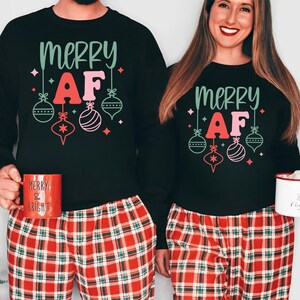Merry Af Sweatshirt, Merry Xmas Sweatshirt, Woman Christmas Hoodie, Funny Christmas Gift, Christmas Festive, Xmas Party Sweater, Holiday Mom