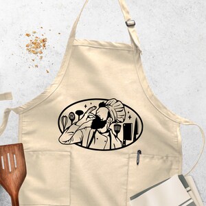 Chef Apron, Dad Apron, Cute Man Apron, BBQ Apron, Cooking Apron, New Kitchen Apron, Gift For Dad, Grilling Apron, Cook Apron, Chef Gifts