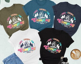 Fires Friends Fun Camping Crew Shirt, Cute Camping Shirt, Camper Shirt, Gift For Camping, Camping Friends Shirt, Camp Shirt, Family Camping