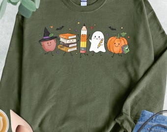 Halloween Teacher Sweatshirt, Spooky Teacher Gift, Funny Teacher Life Hoodie, Back to School Gift, Preschool Teacher School Supplies Sweater