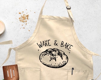 Wake And Bake Apron, Sourdough Apron, Funny Baker Apron, Baking Apron, Sourdough Bread, Bakery Apron, Bread Baking Apron, Homesteader Apron