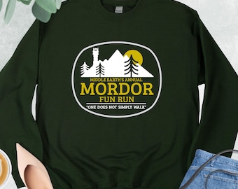 Middle Earth's Annual Mordor Fun Run Sweatshirt, Rings Of Power Sweatshirt, Trendy Movie Sweater, Trendy Fan Sweatshirt, Adventures Sweater