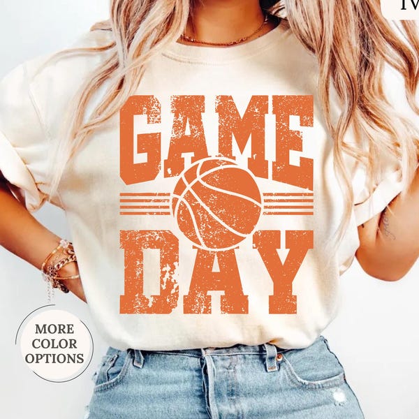 Comfort Colors® Game Day Basketball Shirt, Basketball Lover Tshirt, Man Woman Basketball Gifts, Basketball Mom Tee, Game Day School Spirit