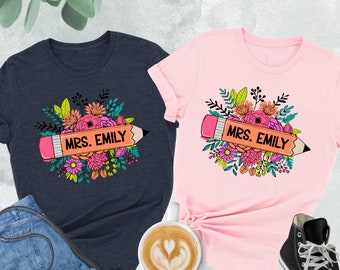 Wildflower Teacher Name Shirt, Floral Teacher Shirt, Cute Teacher Shirt, Custom Teacher Shirt, Boho Teacher Shirt, Teacher Appreciation Gift