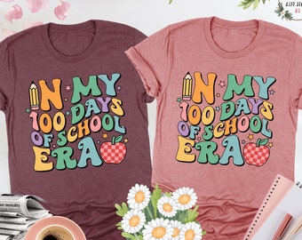 In My 100 Days Of School Era Shirt, Cute Teacher Shirt, 100th Day Of School Shirt, Student Gift,  100 Days School Tee, Back To School Shirt