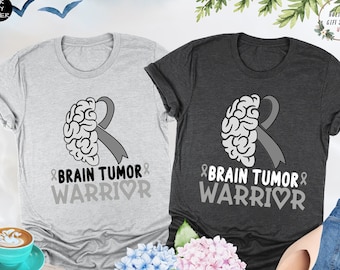 Brain Tumor Warrior Shirt, Brain Cancer Awareness, Brain Tumor Shirt, Brain Cancer Support Shirt, Brain Cancer Survivor,Awareness Ribbon Tee