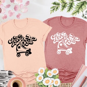 Let&#39;s Roll Shirt, Roller Skates Shirt, Roller Skate Party, Cute Roller Skate, Girls Skate Party Shirt, 90s Kid Shirt, Roller Skate Tee Gift
