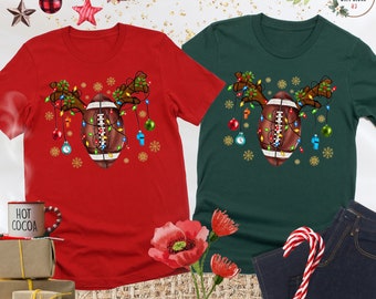 Football Horn Christmas Shirt, Football Christmas, Cute Football Shirt, Football Lover Gift, Game Day Shirt, Kids Christmas Gift, Sports Tee