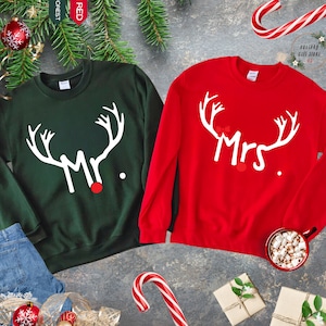 Mr And Mrs Xmas Sweatshirt, Christmas Couple Sweater, Mr And Mrs Gift, Matching Christmas Sweatshirt, Couple Gift, Couple Matching Sweater