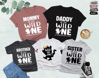 Personalized Wild One Birthday Shirt, Family Group T-Shirt, Custom Family Vacation Shirt, Kids Birthday Shirt, Matching Family Birthday Gift