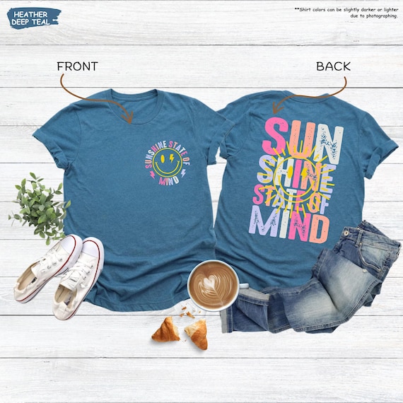 Sunshine State Of Mind Shirt, Trendy Summer Shirt, Sunshine tee, Preppy Summer Gift, Beach Vacation Tshirt, Summer Trip, Girls Weekend Shirt