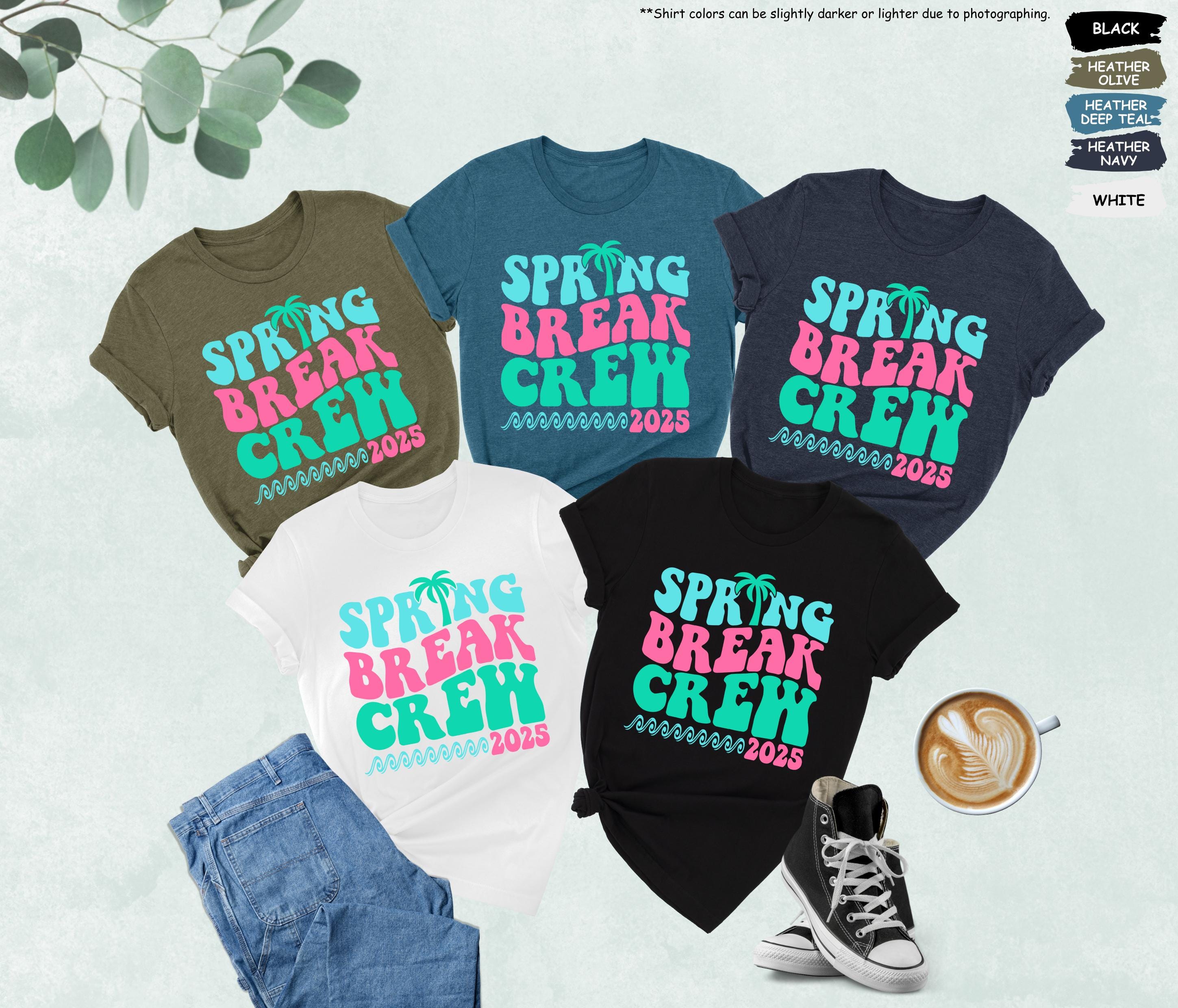 Camiseta de Spring Break Crew 2025, equipo de Spring Break, camiseta de Spring Break, camiseta de primavera, camiseta de primavera, camiseta de ambiente playero, vacaciones de primavera familiares, camiseta de Spring Break