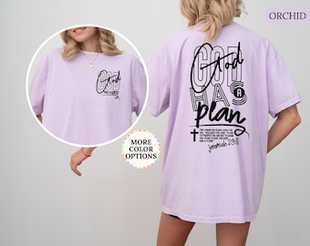 Comfort Colors® Christian T-Shirt, God Has A Plan Shirt, Faith Cross Tshirt, Jeremiah 29:11, Bible Verse Shirt, Faith Men Shirt, Church Tee