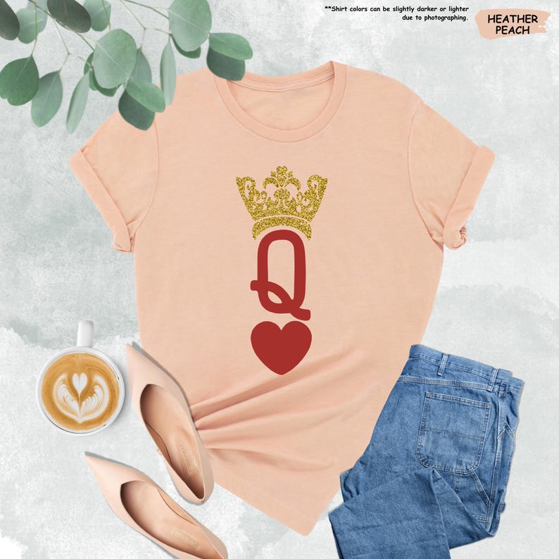 Camiseta de reina de corazones, camiseta de cumpleañera, camiseta de mujer de San Valentín, regalo divertido del día de San Valentín, camiseta del día de la madre, reina de cumpleaños, camiseta de mamá imagen 6