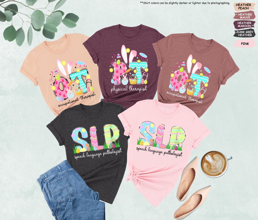 SLP OT PT Easter Shirt, Easter Therapy Squad Tee, Slp Ot Pt Easter Day ...