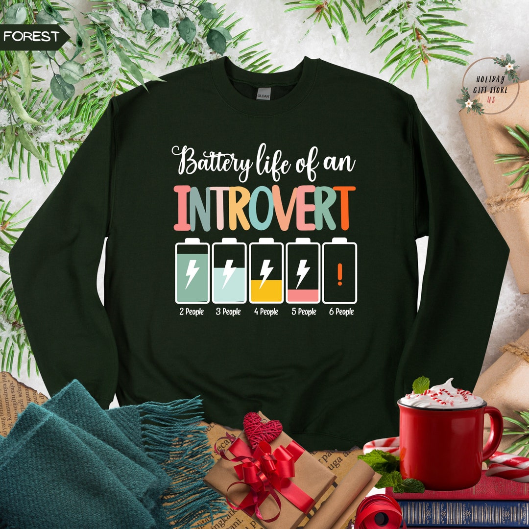 Battery Life of an Introvert Sweatshirt, Anti Social Sweater, Funny ...