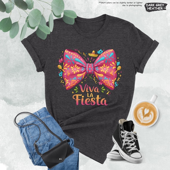 Coquette Fiesta Shirt, Viva La Fiesta Shirt, Coquette Bow Mexican Shirt, Mexican Fiesta Tee, Fiesta Party Gift, Cinco De Mayo Gift For Woman