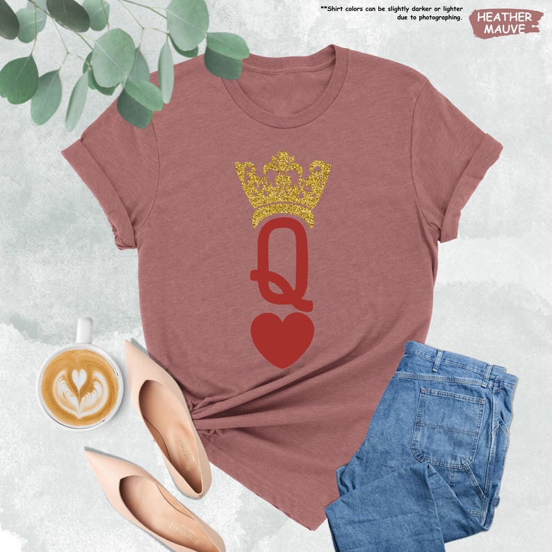 Camiseta de reina de corazones, camiseta de cumpleañera, camiseta de mujer de San Valentín, regalo divertido del día de San Valentín, camiseta del día de la madre, reina de cumpleaños, camiseta de mamá imagen 9
