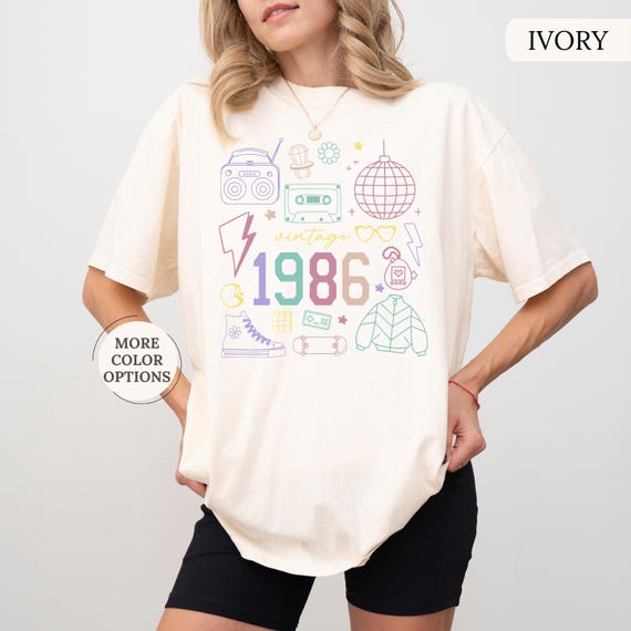 Comfort Colors® Vintage 1986 Shirt, 40th Birthday Gift, 40th Birthday Shirt, 40th Birthday for Her, 40 Birthday Shirt, 1986 Birthday T-Shirt