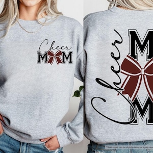 Cheer Mom Sweatshirt, Custom Coquette Cheer Mom Hoodie, Cheerleader Mom Sweatshirt, Cheerleading Mom, Cheerleader Gift, Coquette Cheer Sweat