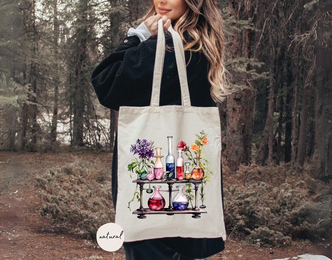 Floral Beakers Laboratory Tote Bag, Science Tote Bag, Cute Chemistry ...