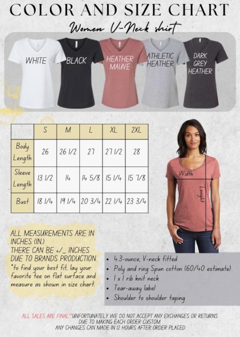 a women's v - neck t - shirt is shown in three different colors