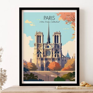 Paris Notre - Framed Dame Cathedral Art Etsy