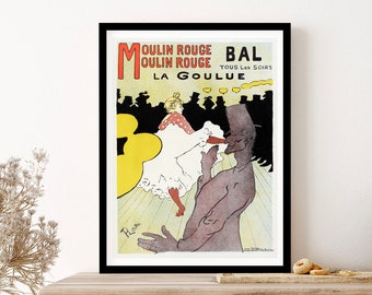 Affiche Le Moulin Rouge Toulouse Lautrec Classic Art Wall Art Print Poster Framed Art Gift