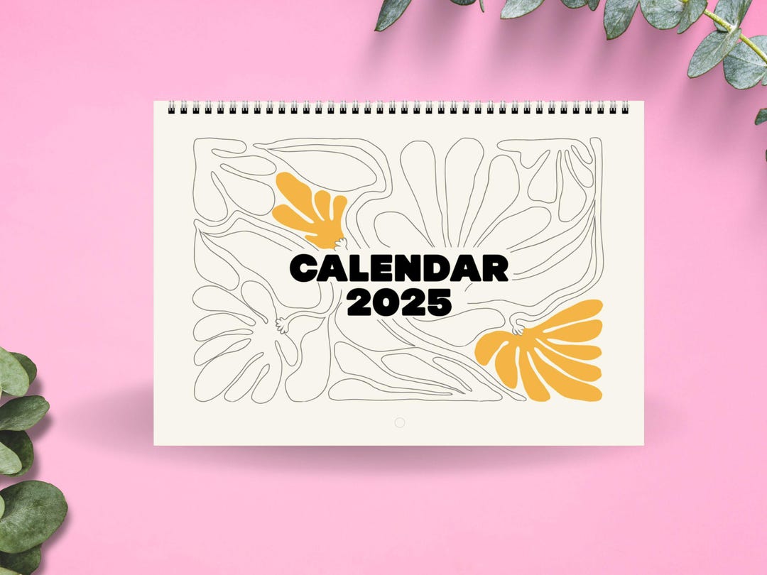 2025 Calendar Scandi Retro Flowers, Matisse Style, 8.5x11 Christmas ...