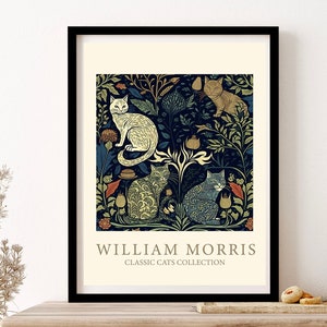 William Morris The Tree Of Life With Cats Wall Art Print Poster Framed Art Gift