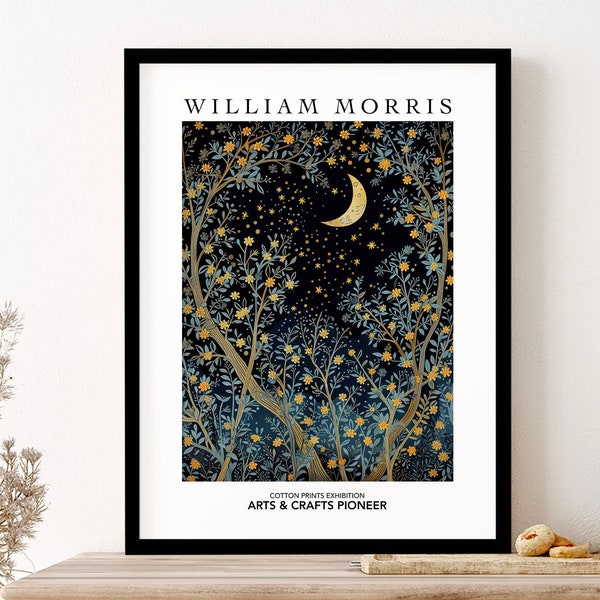 William Morris Print Moon Botanical Trees Poster Vintage Wall Art Textiles Art Vintage Poster Wall Art Print Poster Framed Art Gift