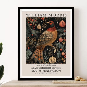 William Morris Prints Pheasant Ornaments Christmas Gift Winter ...