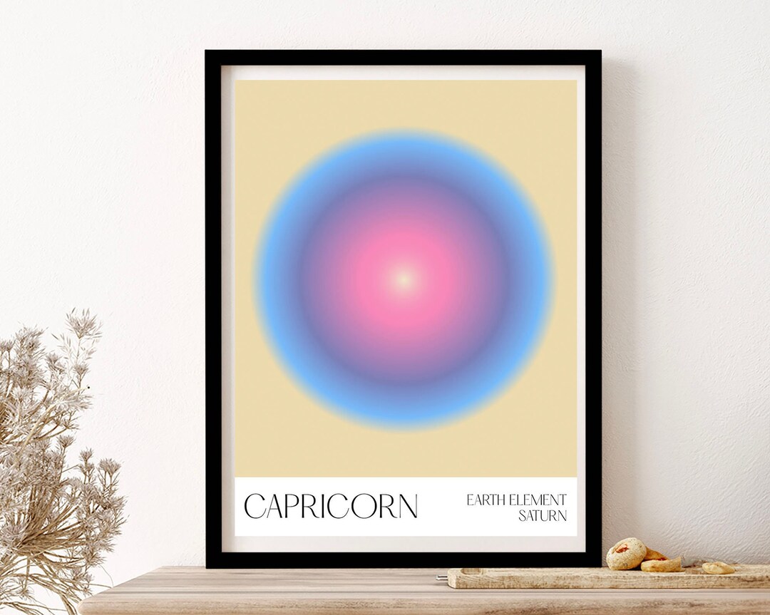 Capricorn Aura Zodiac Wall Art Print Poster Framed Art Gift Etsy