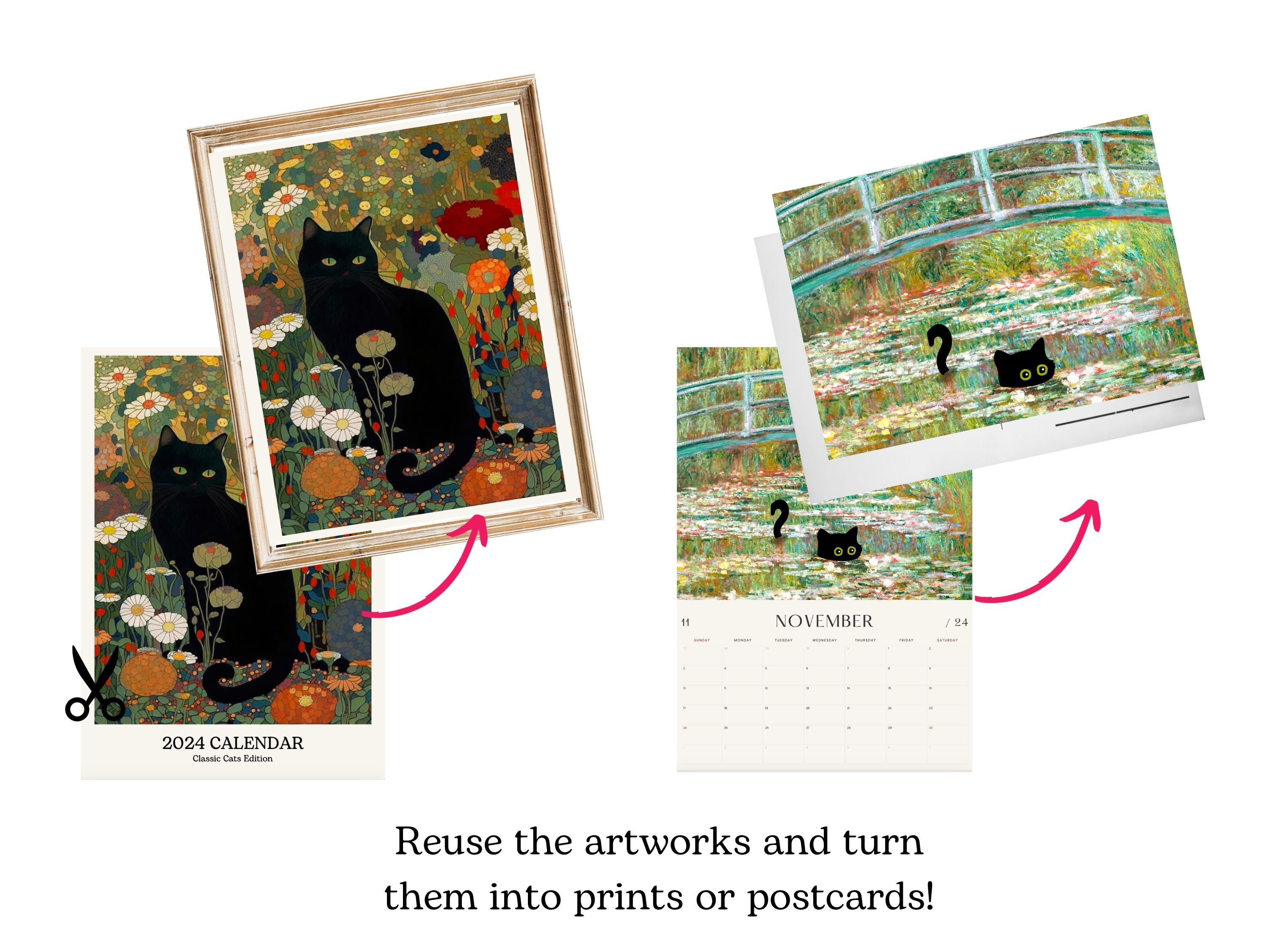 Classic Cats 2024 Wall Calendar Monthly Calendar sold by Missing