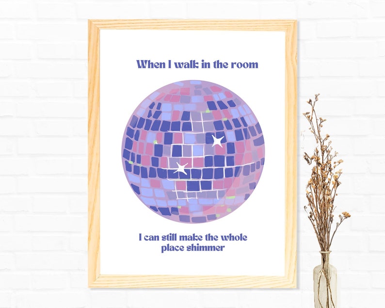 Bejeweled Taylor Swift Disco Ball Music Fan Art Wall Art Print Poster
