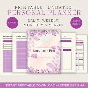 Minimalist Digital Planner | Daily, Weekly, Monthly, Yearly Pages | Printable PDF | Undated Aesthetic Planner, Goodnotes Compatible