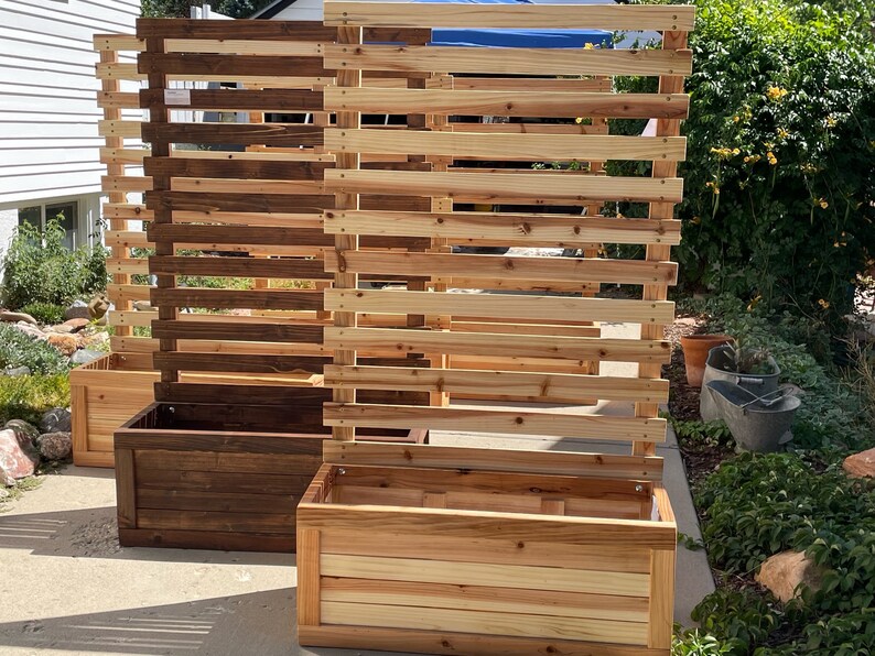 DIY Cedar Flower Box With Trellis Etsy