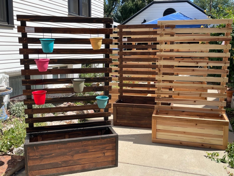 DIY Cedar Flower Box With Trellis Etsy