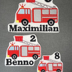 Toppa termoadesiva a forma di camion dei pompieri