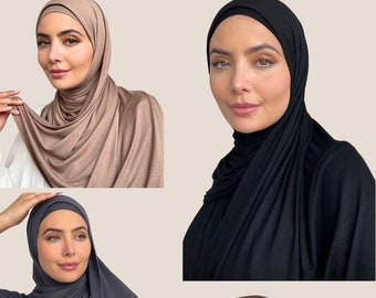 Premium High Quality Jersey Hijab Scarf Shawl Stretchy Maxi Wrap Plain Hijabi Outfits