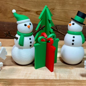 3D Printed Posable Snowman Christmas Decoration