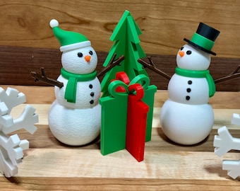 3D Printed Posable Snowman Christmas Decoration