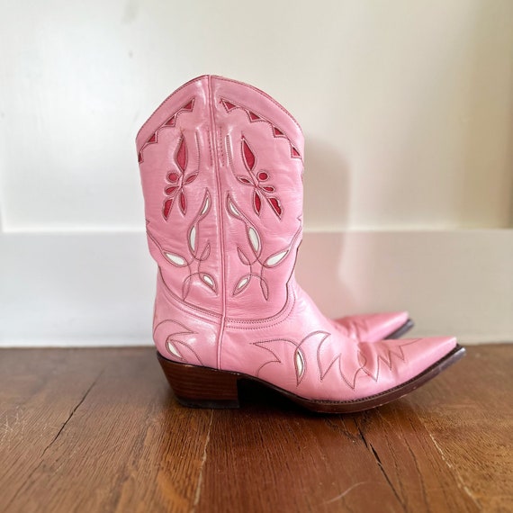 OLD GRINGO VINTAGE 1990S Pink Cowboy Boots, Mint … - image 1