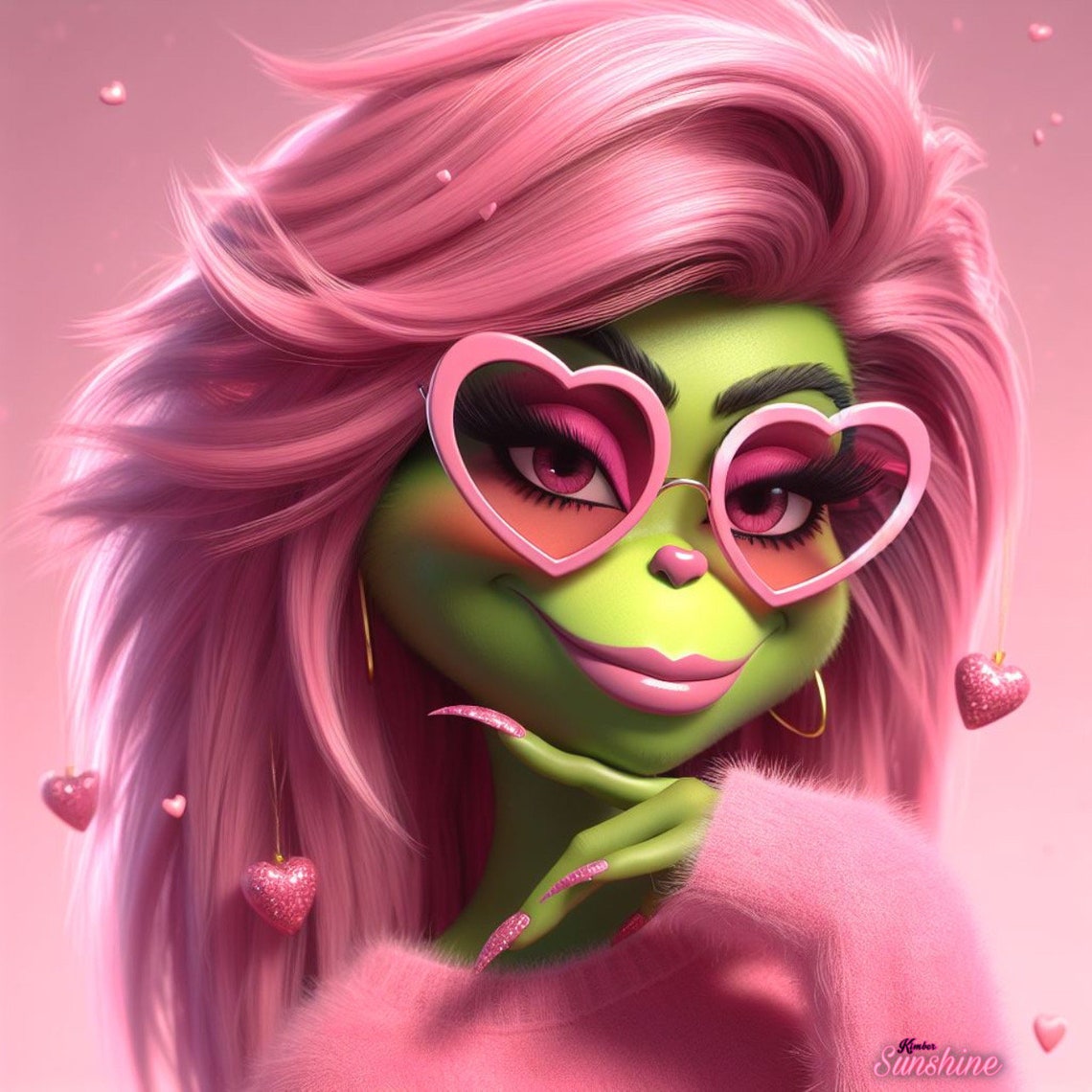 Series 2,set of 5 Grinchette Life Thru Rose Colored Heart Glasses Etsy