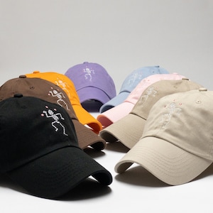 Dancing Skeleton & Hearts Embroidered Dad Hat - Spooky Embroidery Cap - Glow in the Dark