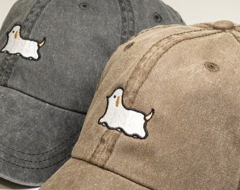 Ghost Dog Embroidered Dad Hat - Spooky Dog Lover Gift - Halloween Baseball Cap