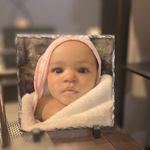 Custom Photo Slate, Wedding gifts, family, newborn, rock slate, anniversary, engagement, Christmas, family, in memory of, bereavement