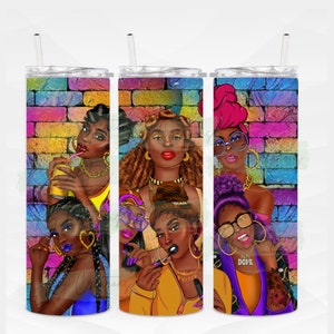 Sistahood Tumbler, Graffiti, sisters, sistas, black women, tumblers, digital art, personality, black girl magic, melanin, cool drinkware